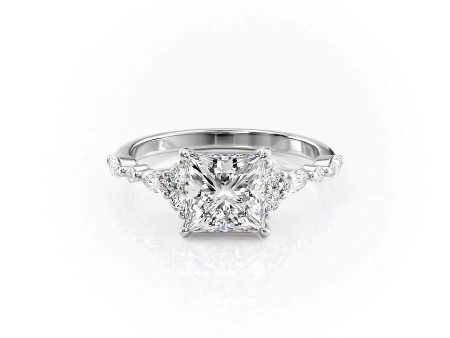 The Kristen Set With A 2 Carat Princess Lab Diamond Hot on Sale