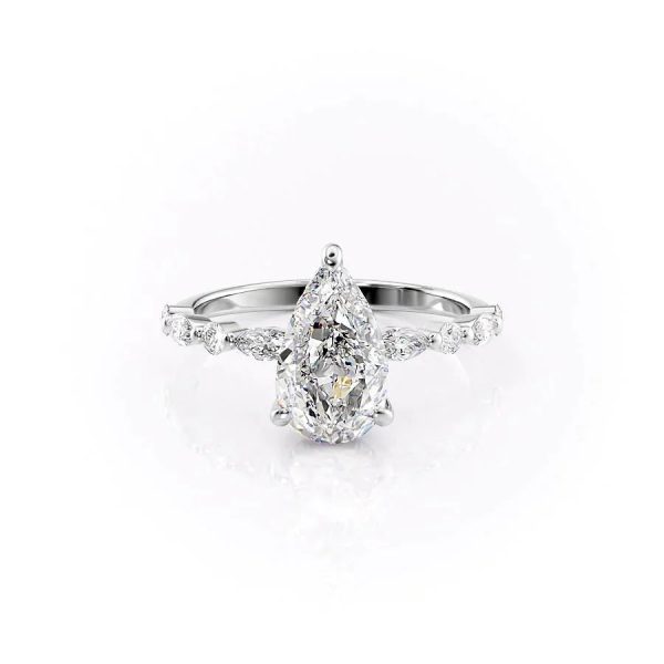 The Lindsey Set With A 2 Carat Pear Lab Diamond Hot on Sale