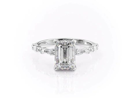 The Lindsey Set With A 1.5 Carat Emerald Lab Diamond Cheap