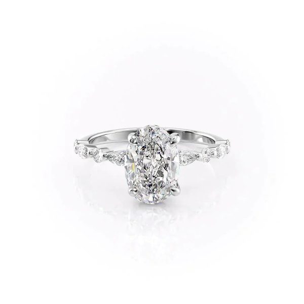 The Lindsey Set With A 2.5 Carat Oval Lab Diamond For Cheap