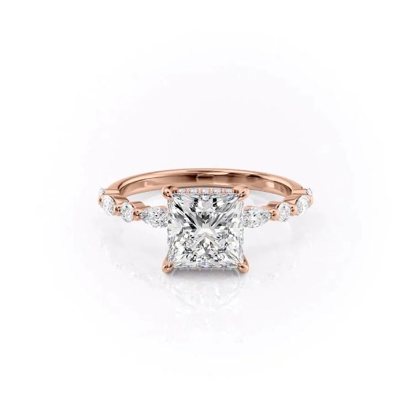 The Lindsey Set With A 2.5 Carat Princess Lab Diamond Hot on Sale