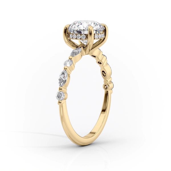 The Lindsey Set With A 1 Carat Elongated Cushion Lab Diamond Online Hot Sale