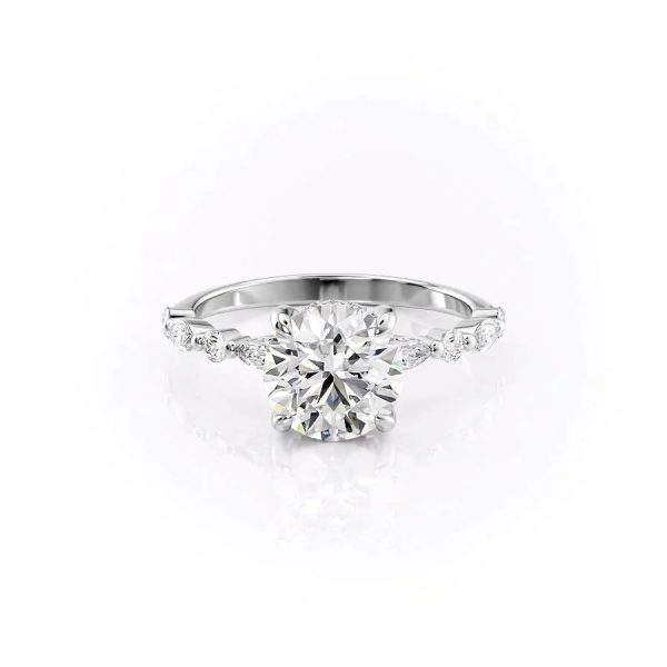 The Lindsey Set With A 2.5 Carat Round Lab Diamond Online Sale