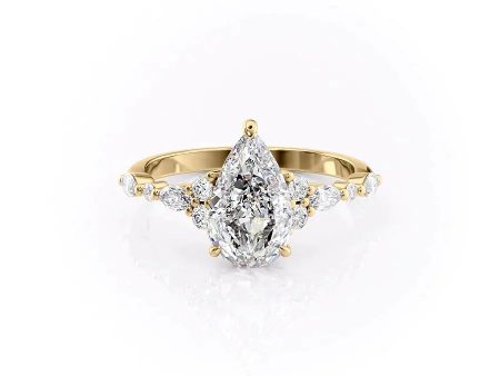 The Kristen Set With A 3 Carat Pear Lab Diamond Online Sale