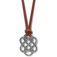 Interlok Trellis Leather Necklace Online Hot Sale