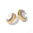 Interlok Noir Golden Small Hoop Earrings For Sale