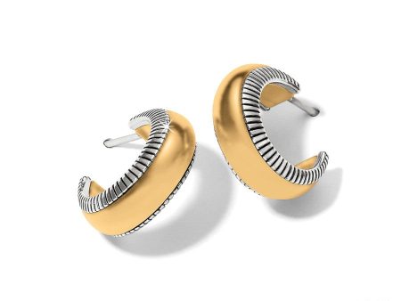 Interlok Noir Golden Small Hoop Earrings For Sale