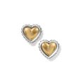 Pretty Tough Petite Two Tone Heart Post Earrings Online Hot Sale