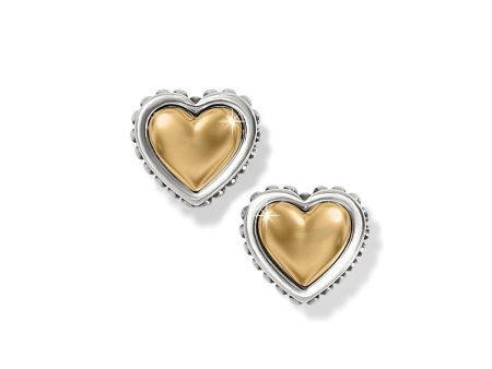 Pretty Tough Petite Two Tone Heart Post Earrings Online Hot Sale