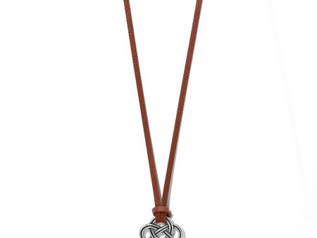 Interlok Trellis Leather Necklace Online Hot Sale