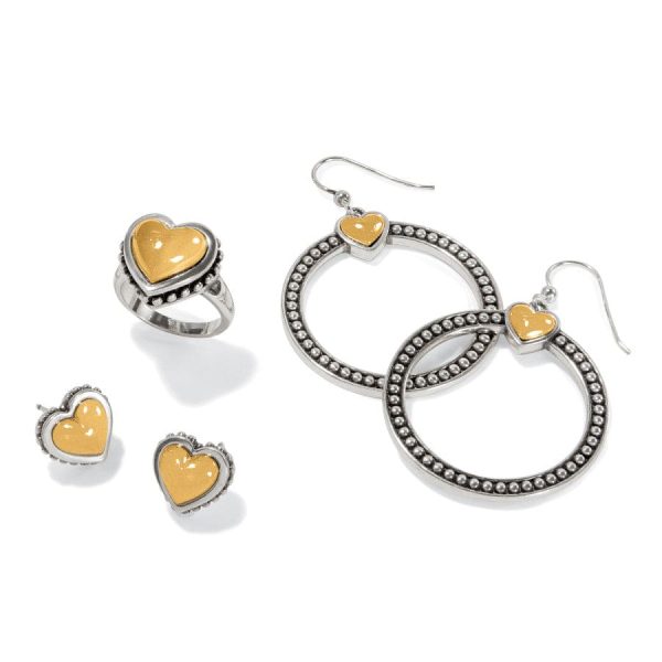 Pretty Tough Bold Heart Two Tone French Wire Earrings Online