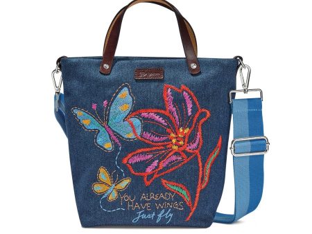 Petalwings Embroidered Medium Messenger Bag Online now