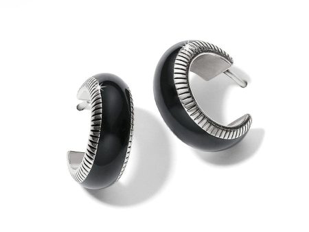 Interlok Noir Small Hoop Earrings Hot on Sale