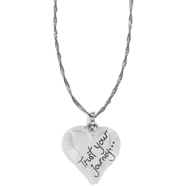 Trust Your Journey Heart Necklace Hot on Sale