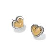 Pretty Tough Petite Two Tone Heart Post Earrings Online Hot Sale