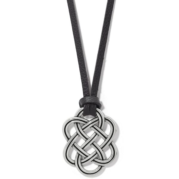 Interlok Trellis Leather Necklace Online Hot Sale