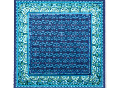 Turquoise Multi India Print Scarf on Sale