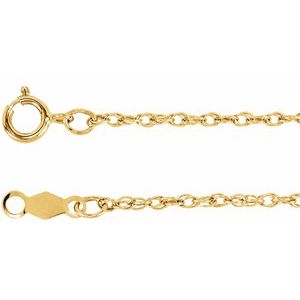 14K Yellow 1.25 mm Rope 7  Chain Online