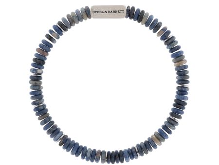 Two Tone Disc Gemstone Bracelet Matt Sodalite SBTT 002S Discount