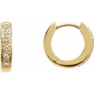 14K Yellow 1 10 CTW Natural Diamond Hinged 12.4 mm Hoop Earrings Online Hot Sale