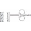 14K Yellow .05 CTW Lab-Grown Diamond Bar Earrings For Sale