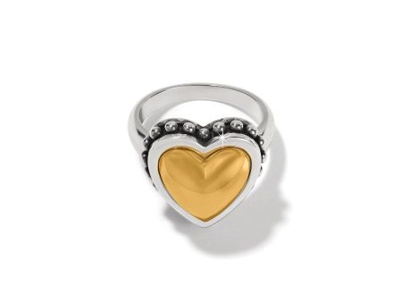 Pretty Tough Bold Heart Two Tone Ring Online Sale