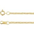 18K Yellow 1.5 mm Cable 7  Chain Online Hot Sale