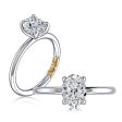 A.Jaffe Engagement Rings Classic Four Prong Solitaire Oval Diamond Engagement Ring with Hidden Halo MECOV2957L 157B Discount