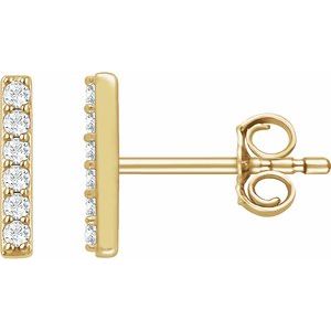 14K Yellow 1 10 CTW Lab-Grown Diamond Bar Earrings Online Sale