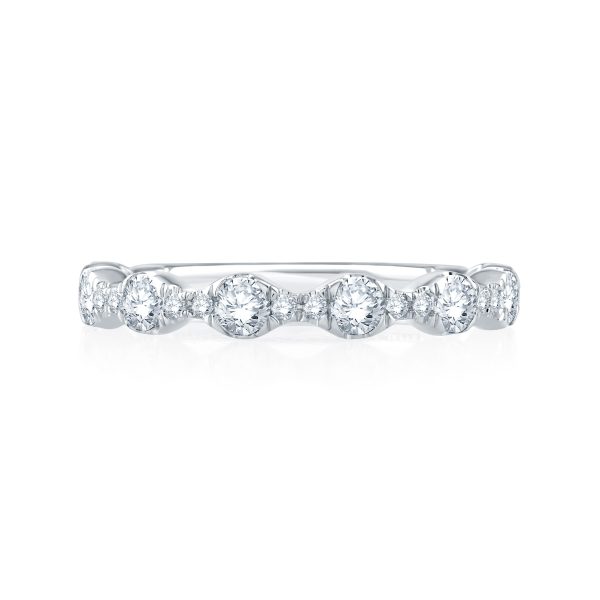 A.Jaffe Wedding Bands Floating Bubble Diamond Wedding Band with Quilted Interior MR2303Q 73 Supply