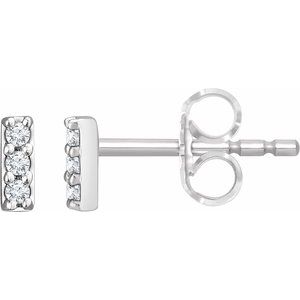 14K Yellow .05 CTW Lab-Grown Diamond Bar Earrings For Sale