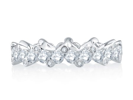 A.Jaffe Stackable Rings Staggered Diamond Shared Prong Anniversary Band WR0836 178 Online Sale