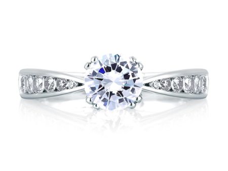 A.Jaffe Engagement Rings Classic Pinched Shank Cathedral Engagement Ring MES233 52 Online now