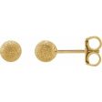 14K Yellow 4 mm Stardust Ball Earrings For Discount