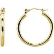 14K Yellow Tube 20 mm Hoop Earrings on Sale