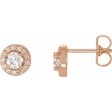 14K Rose 3 8 CTW Natural Diamond Halo-Style Earrings Hot on Sale