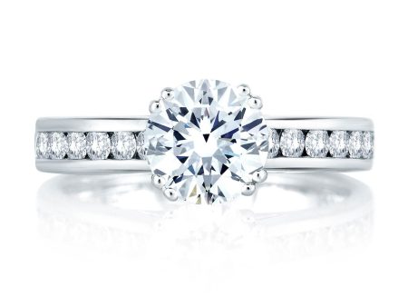 A.Jaffe Engagement Rings Classic Channel Set Cathedral Engagement Ring MES174 49 Online now