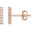 14K Yellow 1 10 CTW Natural Diamond Bar Earrings Discount