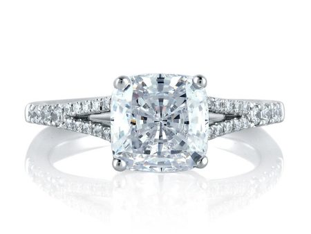 A.Jaffe Engagement Rings Classic Crossover Cushion Engagement Ring MES578 220 Online Hot Sale