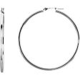 14K White Tube 13 mm Hoop Earrings Online Hot Sale