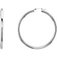 14K White Tube 48 mm Hoop Earrings Hot on Sale