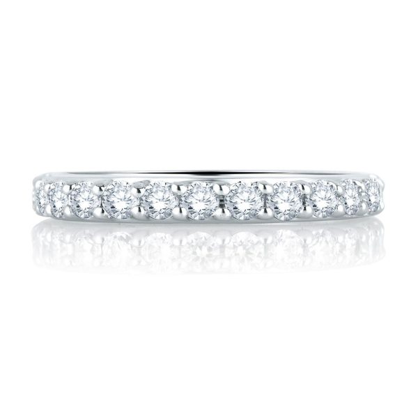 A.Jaffe Wedding Bands Simple Single Stone Signature Band MR1459 37 Online Sale