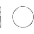 14K White Endless Tube 20 mm Hoop Earring For Sale