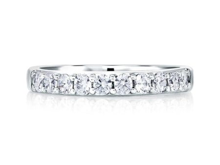 A.Jaffe Wedding Bands Classic Eleven Diamond Shared Prong Band with A.JAFFE Signature Shank MRS078 26 For Cheap