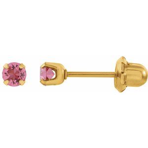 24K Gold-Plated Stainless Steel Imitation Blue Sapphire Inverness® Piercing Earrings For Discount