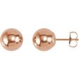 14K Rose 4 mm Ball Earrings Supply