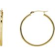 14K Yellow Tube 20 mm Hoop Earrings on Sale