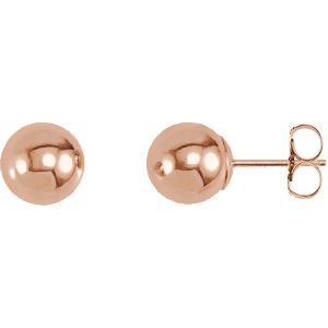 14K Rose 4 mm Ball Earrings Supply