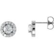 14K Rose 3 8 CTW Natural Diamond Halo-Style Earrings Hot on Sale