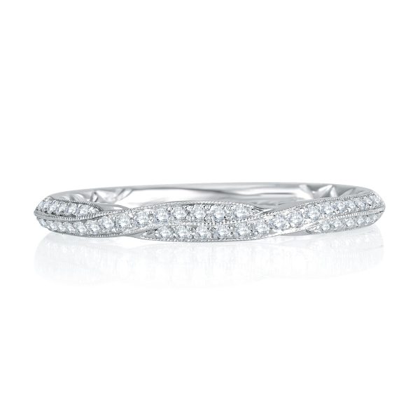 A.Jaffe Wedding Bands Exquisite Delicate Quilted Anniversary Band MRS741Q 18 For Discount